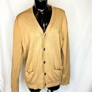 Polo Ralph Lauren Camel Merino Wool Cardigan Large